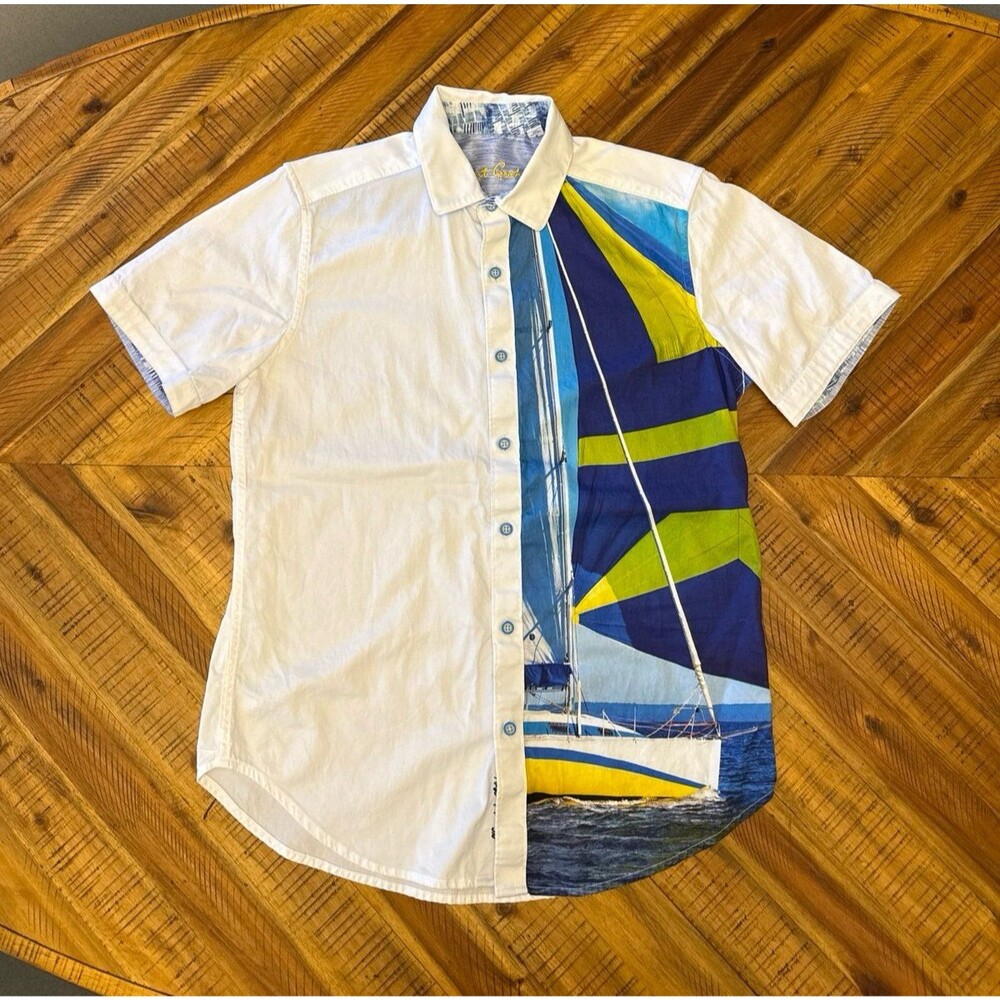 Robert Graham Short Sleeve Button-up Beach Yacht Club Shirt - Small